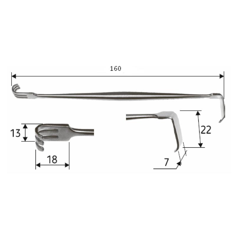 Гачок Ретрактор Surgicon,16 см.